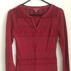 Lucky Brand Maroon/Garnet long sleeve shirt